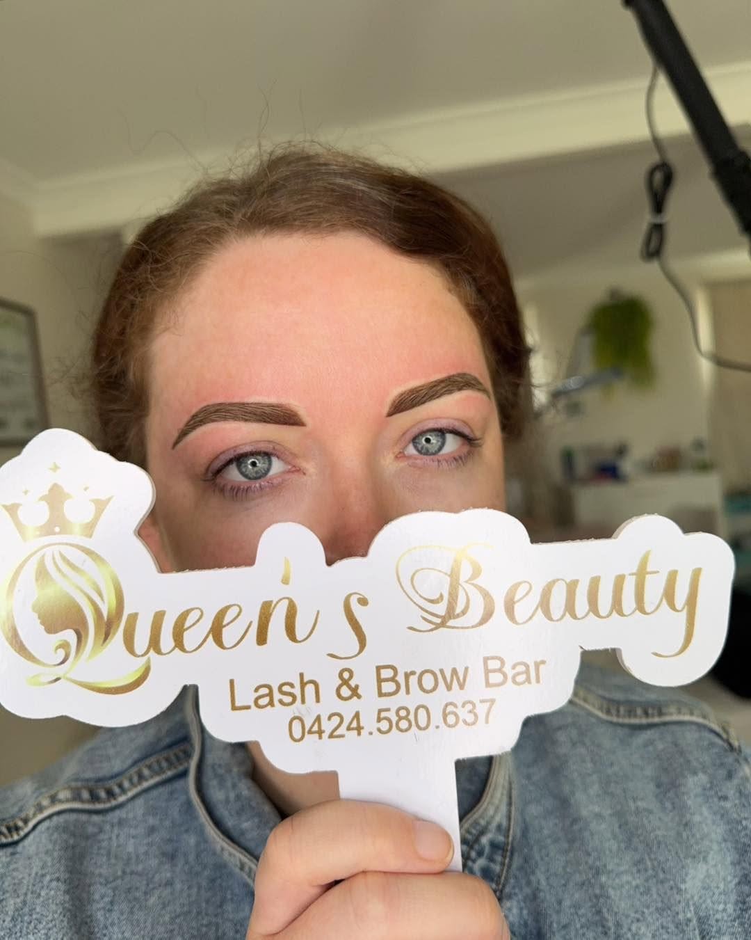 Powder brows with a soft shaded finish